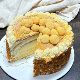 ⏰🎂 Taro Soymilk Mochi Whole Cake (豆乳麻薯芋泥蛋糕)