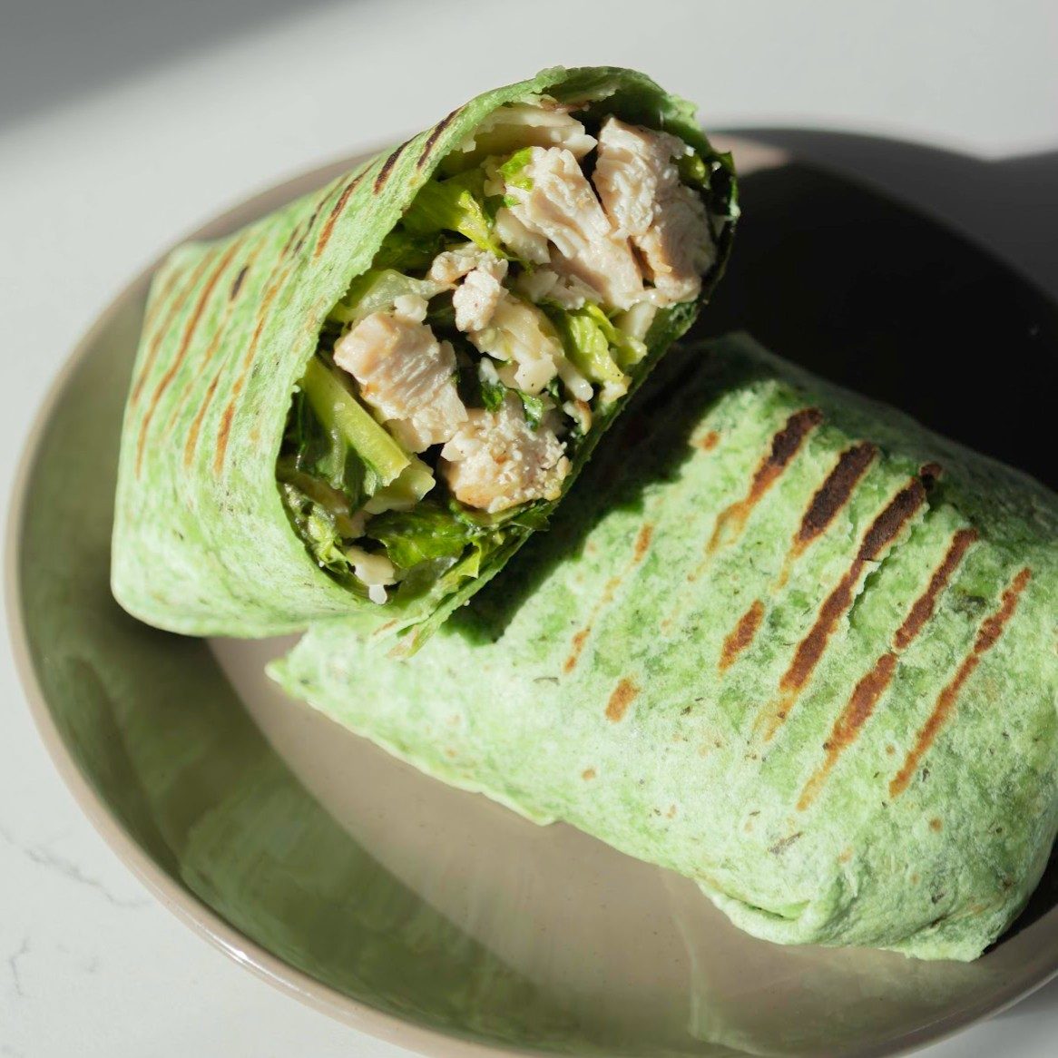 Chicken Caesar Wrap Sandwich.