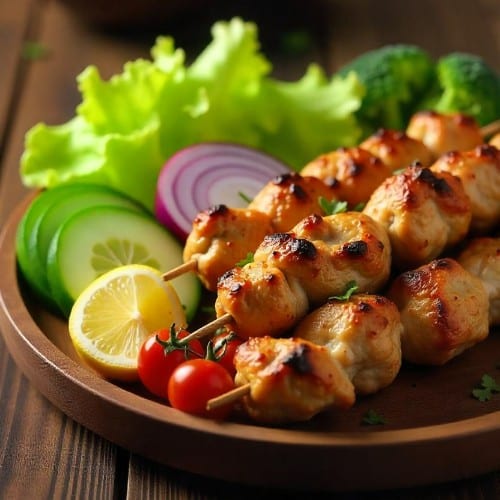 Chicken Souvlaki Dinner.