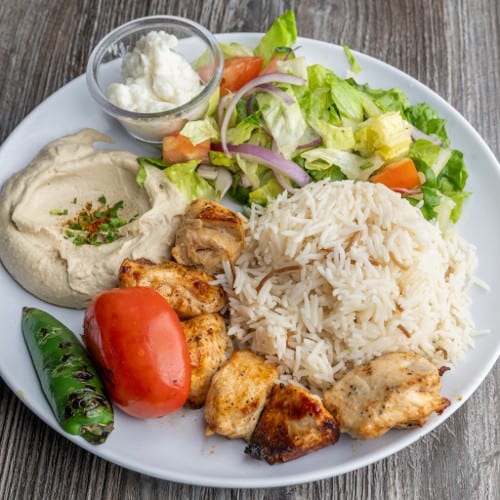 Plate Chicken Kabob.