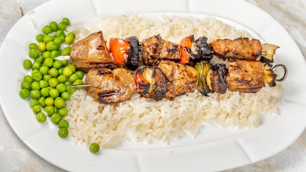 Filet Mignon Shish Kebab Dinner.