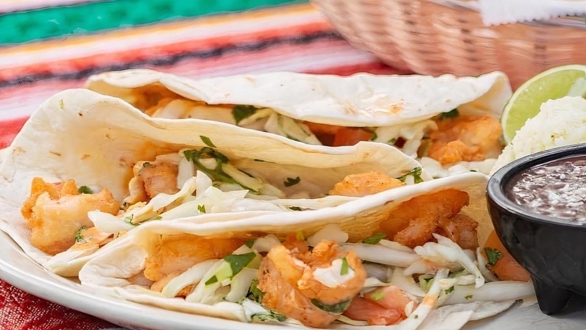 Shrimp Tacos Platter Dinner.