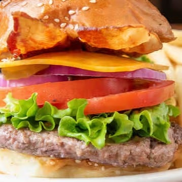 Avocado Bacon Cheeseburger.