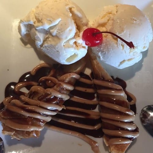 Fried Banana Split Sundae.