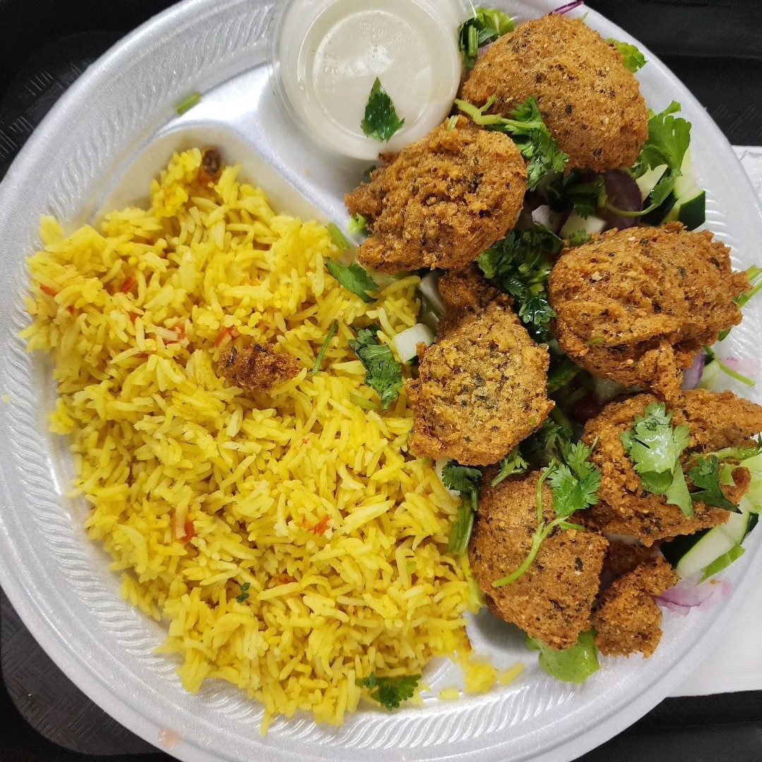Falafel Over Rice.