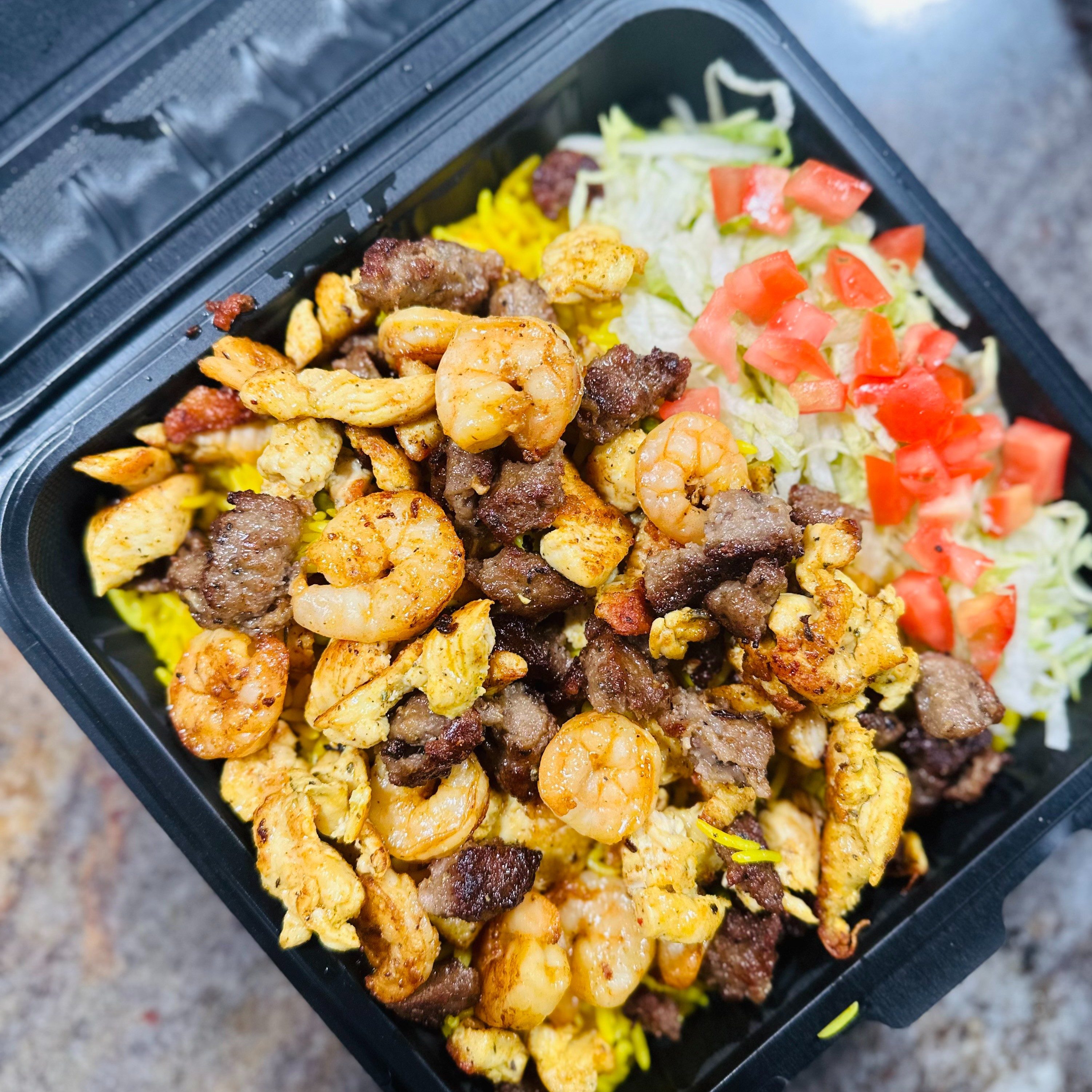 Mix of two over rice.