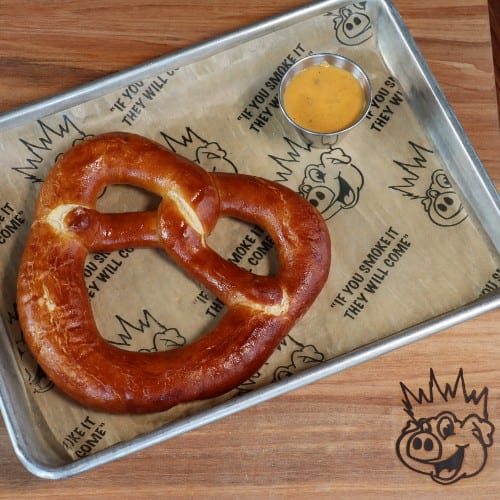 Pretzel with Beer Cheese.