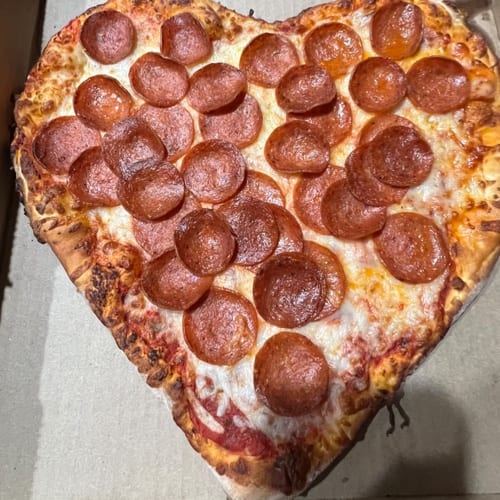 Valentine's Day pizza (Heart shaped Pizza).