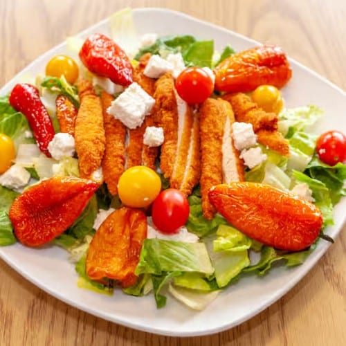 Fried Chicken Pepper Salad.