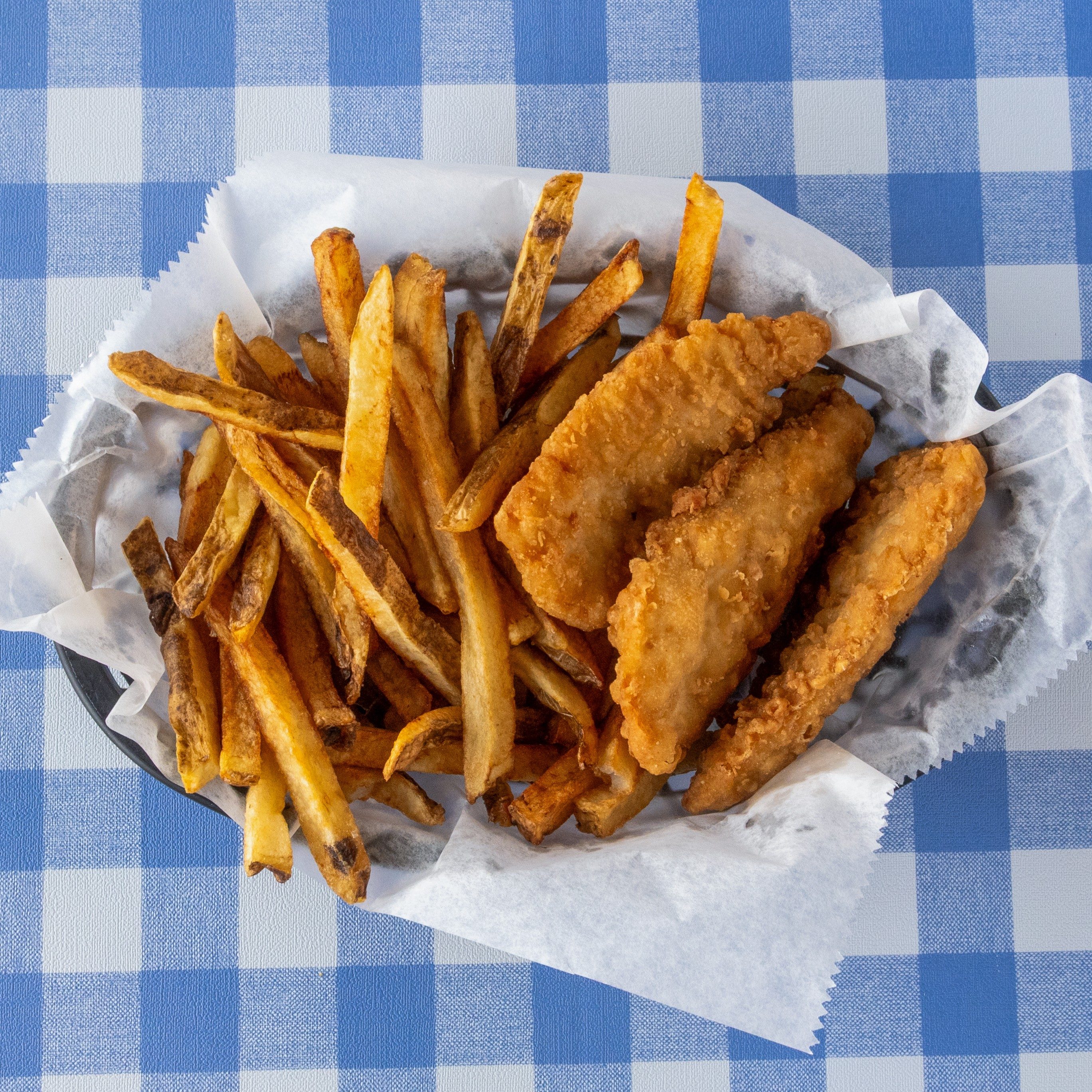 Kids Chicken Tenders & Fries.