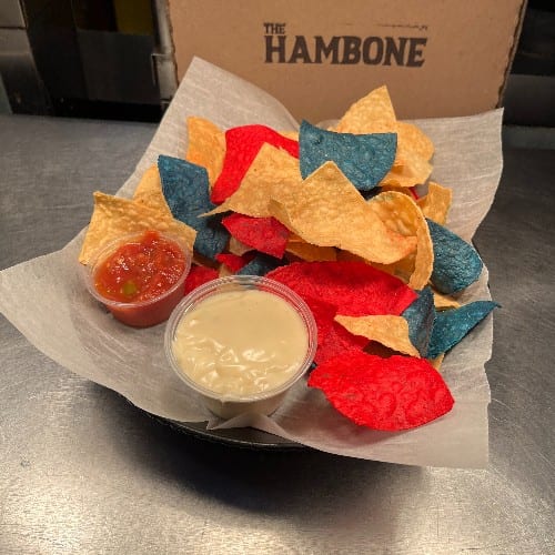 Chips, Queso & Salsa.