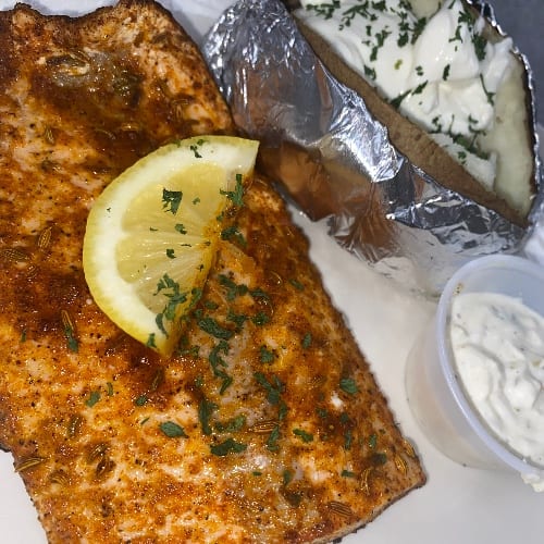 Grilled Blackened Salmon.