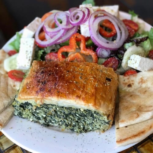 Deluxe Home Made Spinach Pie.