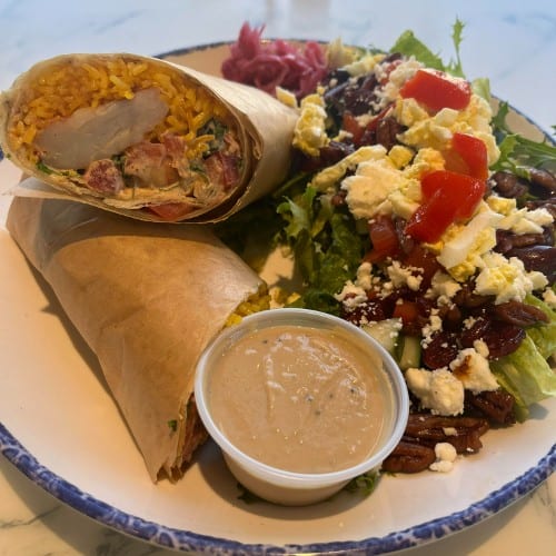 Black Tiger Shrimp Kabob Wrap.