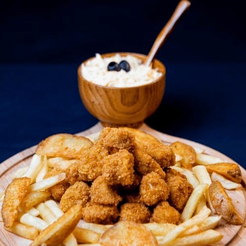 Kid's Popcorn Chicken with French Fries.