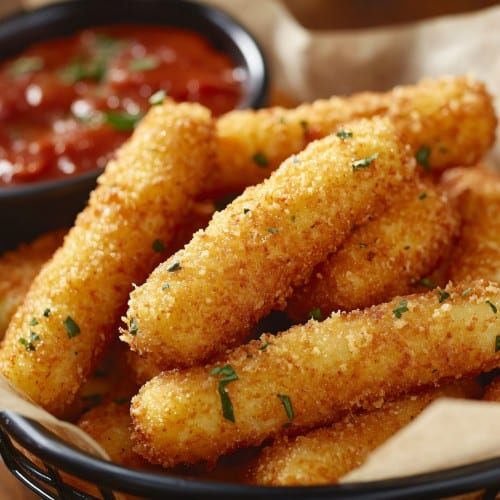 Fried Mozzarella Sticks.