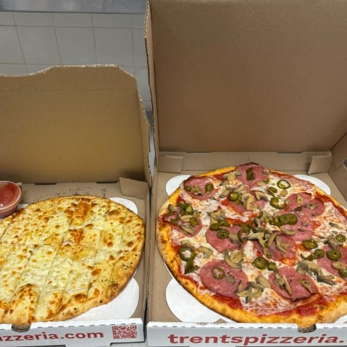 16" Lg 3 Topping Pizza with Trent's Sticks.