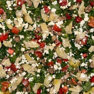 Spinach & Feta Pizza With Pesto & Artichokes