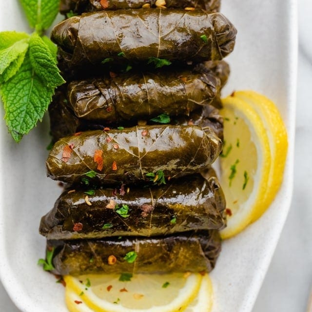 Stuffed Grape Leaves.