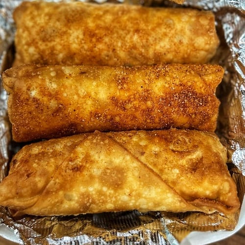 Nashville Chicken Cheesesteak Eggrolls.