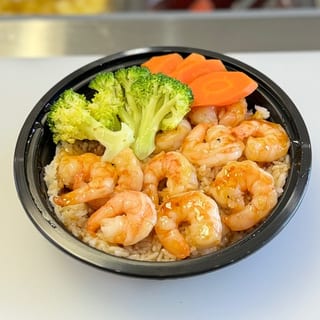 Grilled Teriyaki Shrimp Rice Bowl