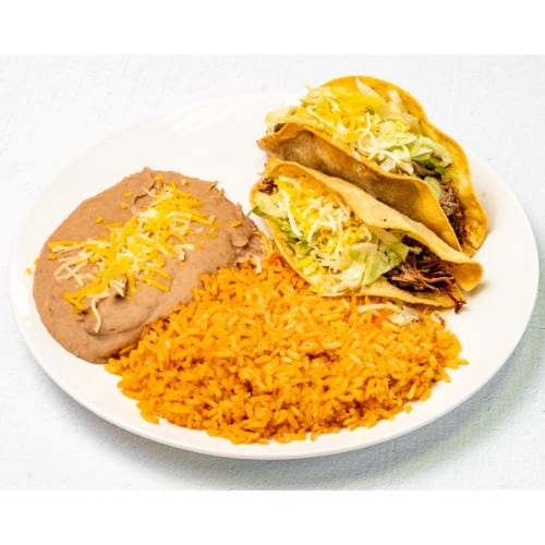 Combo 2 - Two Beef Tacos Plate.