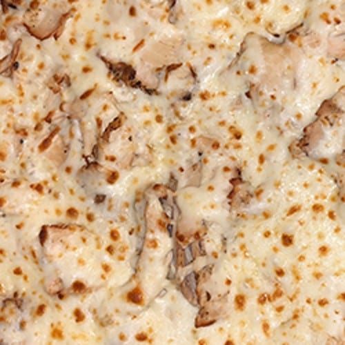 Chicken Alfredo Pizza.