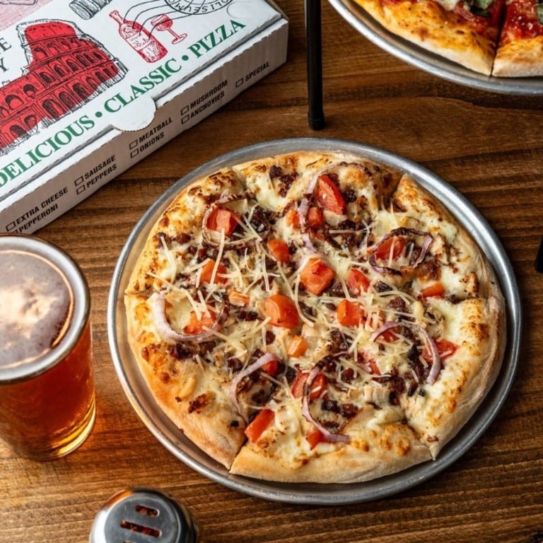 Chicken & Bacon Ranch Pizza.