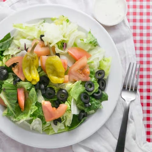 Buckets of Dinner Salad.
