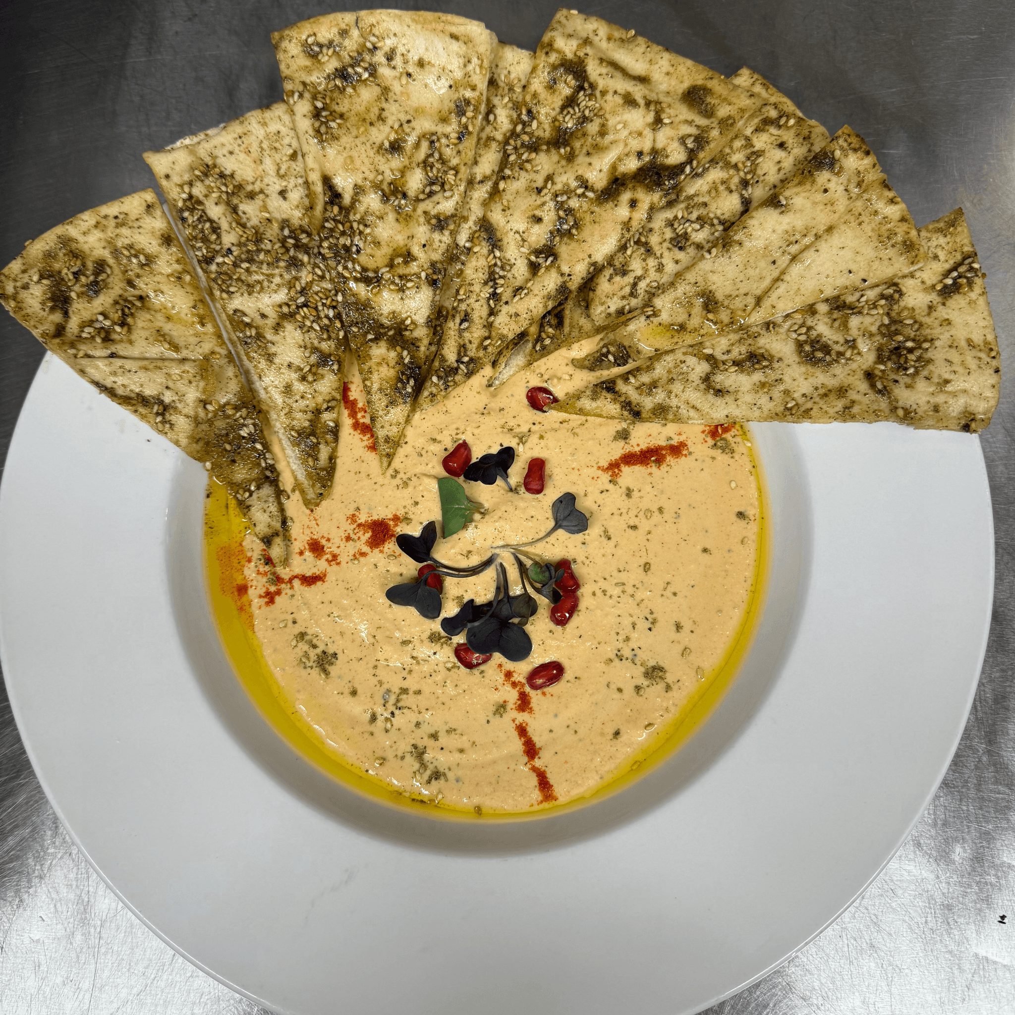 Hummus & Zatar Pita.