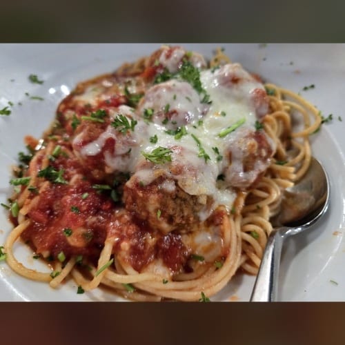 Meatball Parmigiana.