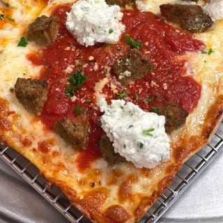 Meatball Parm Grandma Pizza - Square Pie