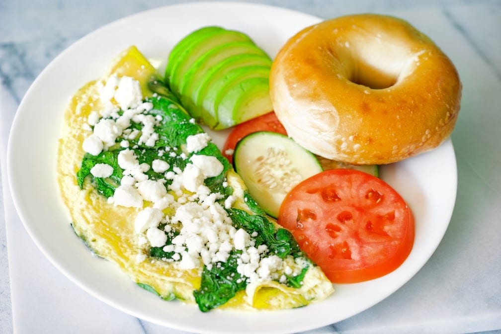 Spinach & Feta Omelette.