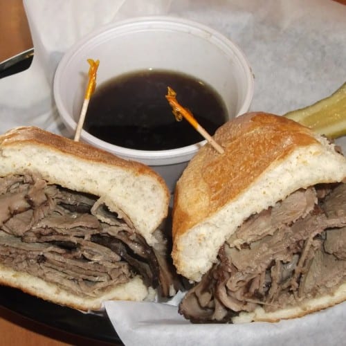 Mo's Deli Dip Sandwich.