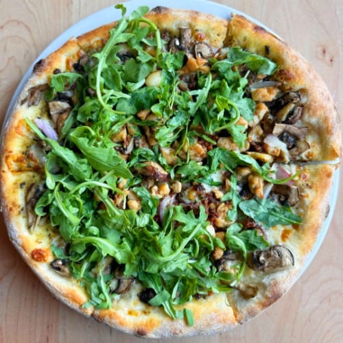 Pistachio Pesto Chicken Pizza.