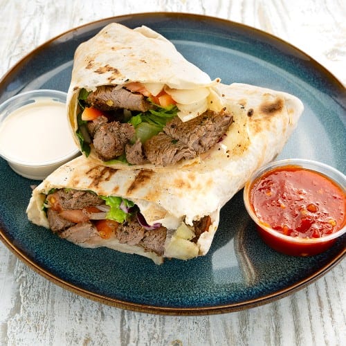 Beef Shish Kabab Sandwich.