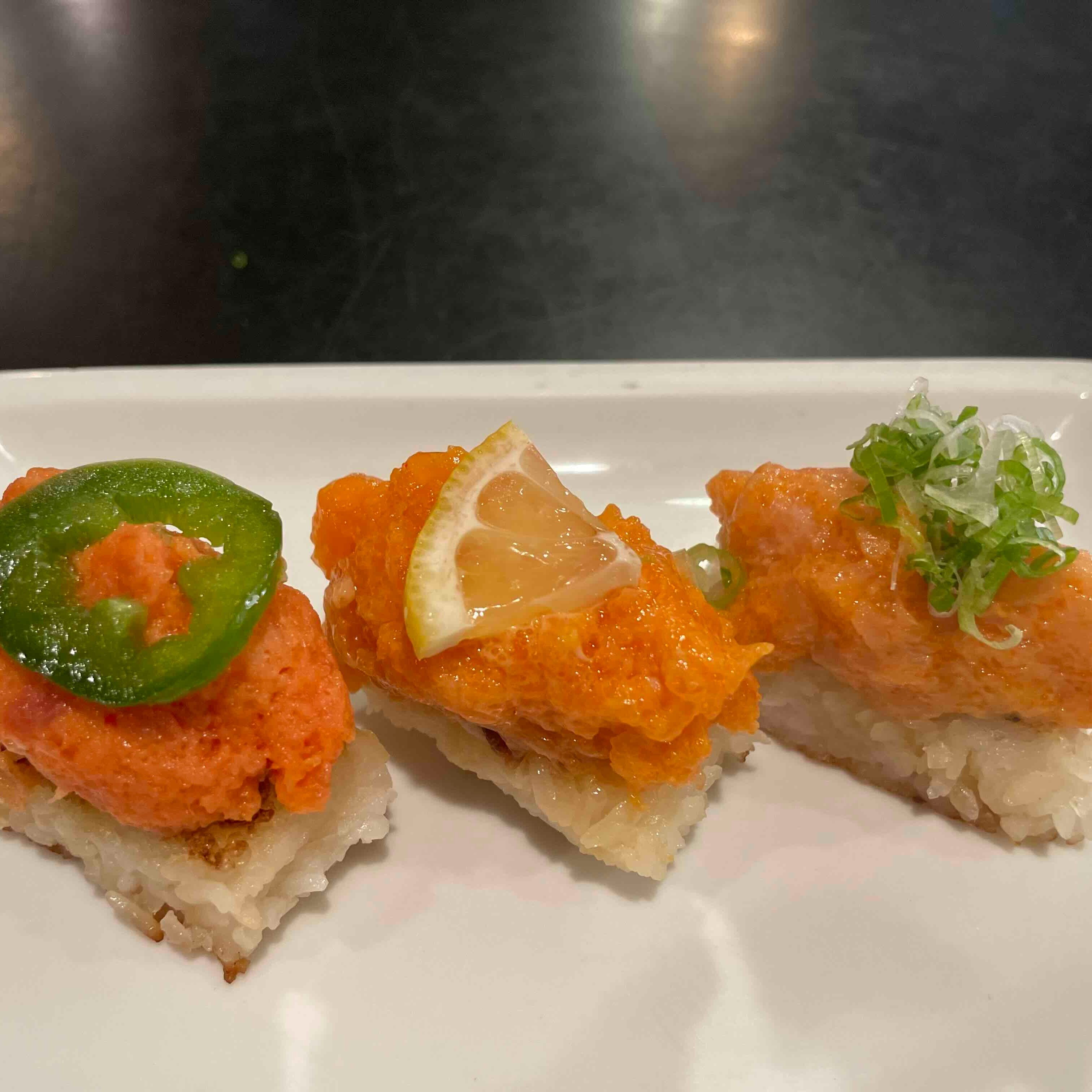 New !  Spicy TRIO Crispy Rice Plate.