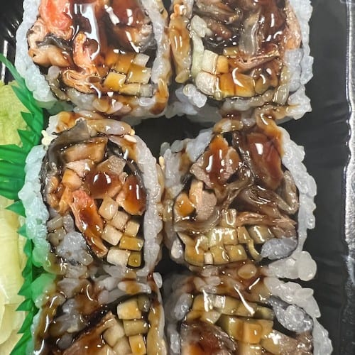 Salmon Skin & Cucumber Roll.