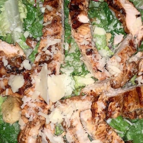 Grilled Chicken & Caesar Salad.
