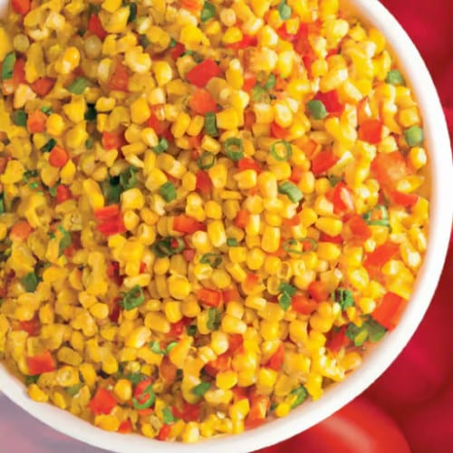 Sweet Corn with Peppers & Onions.