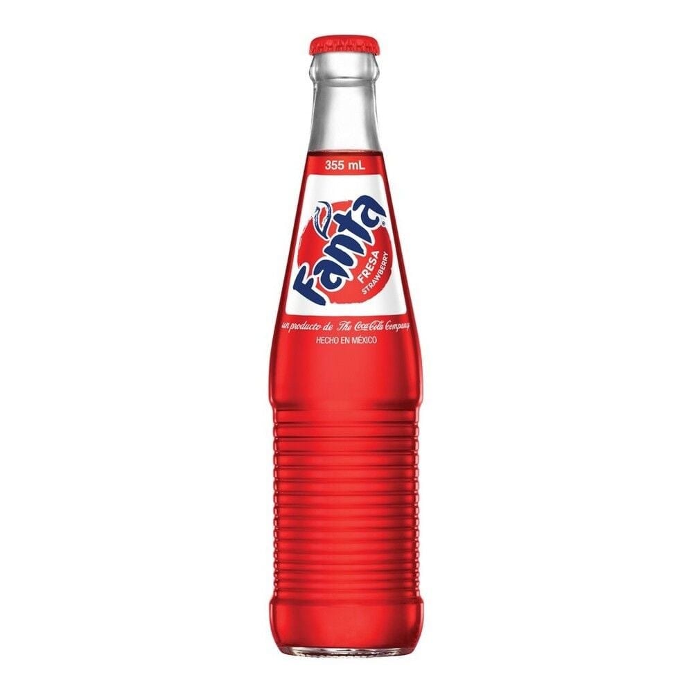 Strawberry Fanta Bottled Soda.