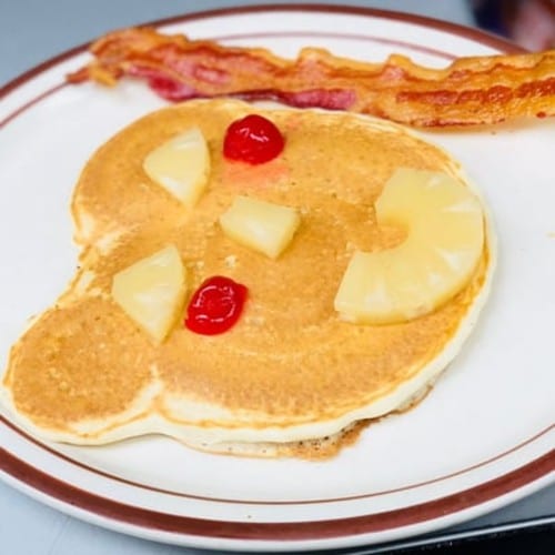 Golden Mickey Mouse Pancake.