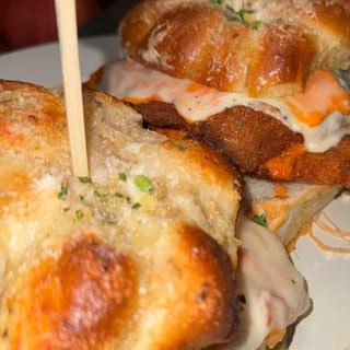 Chicken Parm Garlic Knot Vodka Sauce Sandwiches