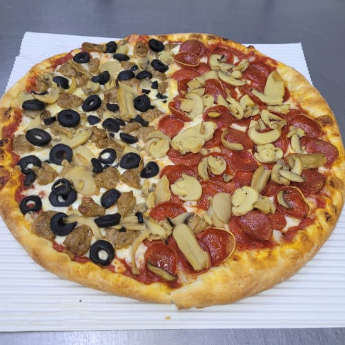 Half and Half Pizza.