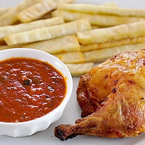 FRIED YAM WITH CHICKEN Or FISH.