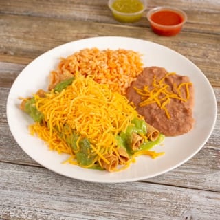 4 Rolled Tacos, Rice, Beans and Drink