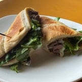 Garlic Bread Steak Sandwich.