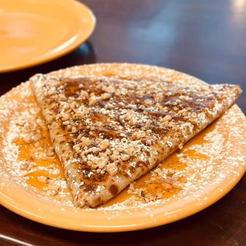 Brie, Honey and Walnuts Crepe.