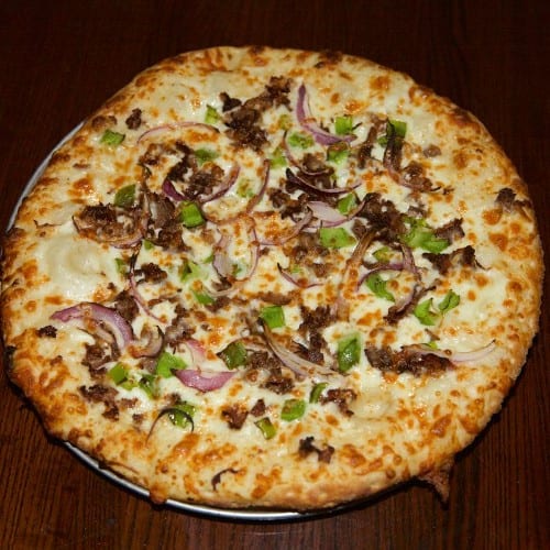 Philly Cheesesteak Pizza.