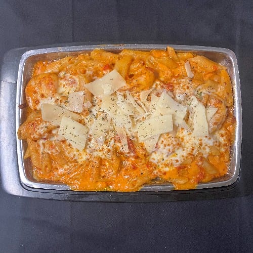 Ziti with Shrimp and Rosé Sauce.